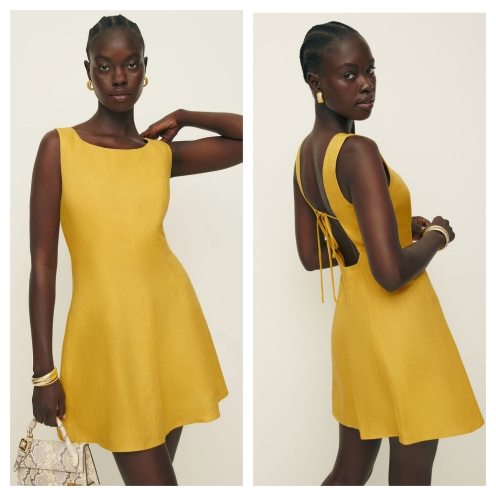 Reformation Yellow Mini Dress